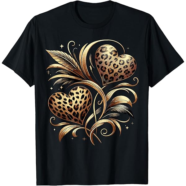 Amazon.com: Hearts Love Leopard Cheetah Shirt Women's Animal Print