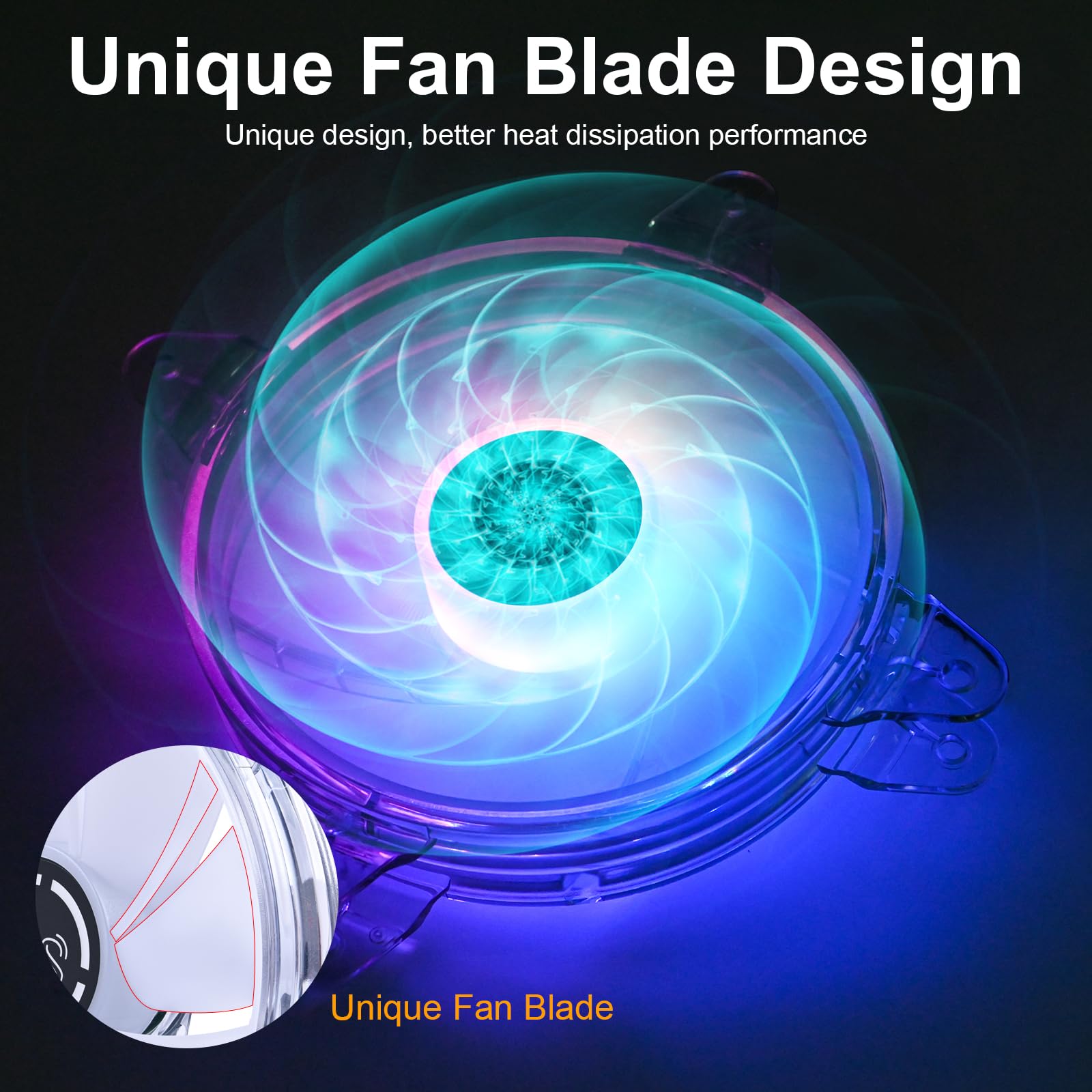 DS Axis Light RGB LED 120mm ケースファン リモコン付き PCケース、CPU冷却、ラジエーターシステム用(RGBファンキット6個パック、Eシリーズ)
