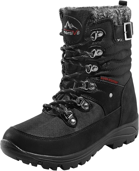 NORTIV Womens Black Boots Heavenly