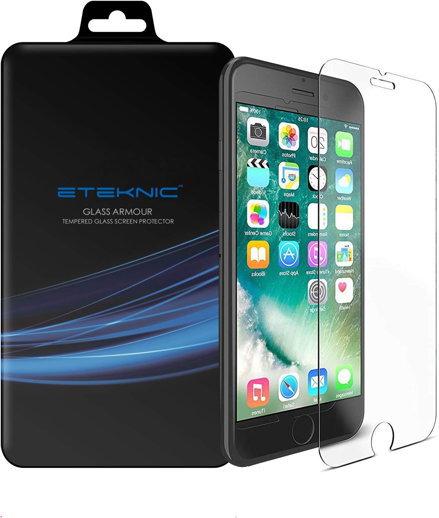 eTEKNIC Screen Protector for iPhone SE 2020, iPhone 8 and iPhone 7 Tempered Glass, Glass Armour Series
