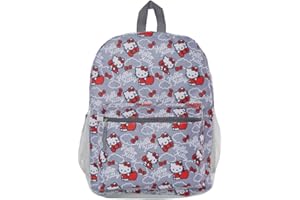 Fast Forward Hello Kitty Backpack for Girls, 16 inch, Red and Grey