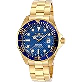 Invicta Men's 14357 Pro Diver Blue Carbon Fiber Dial 18k Gold Ion-Plated Stainless Steel Watch