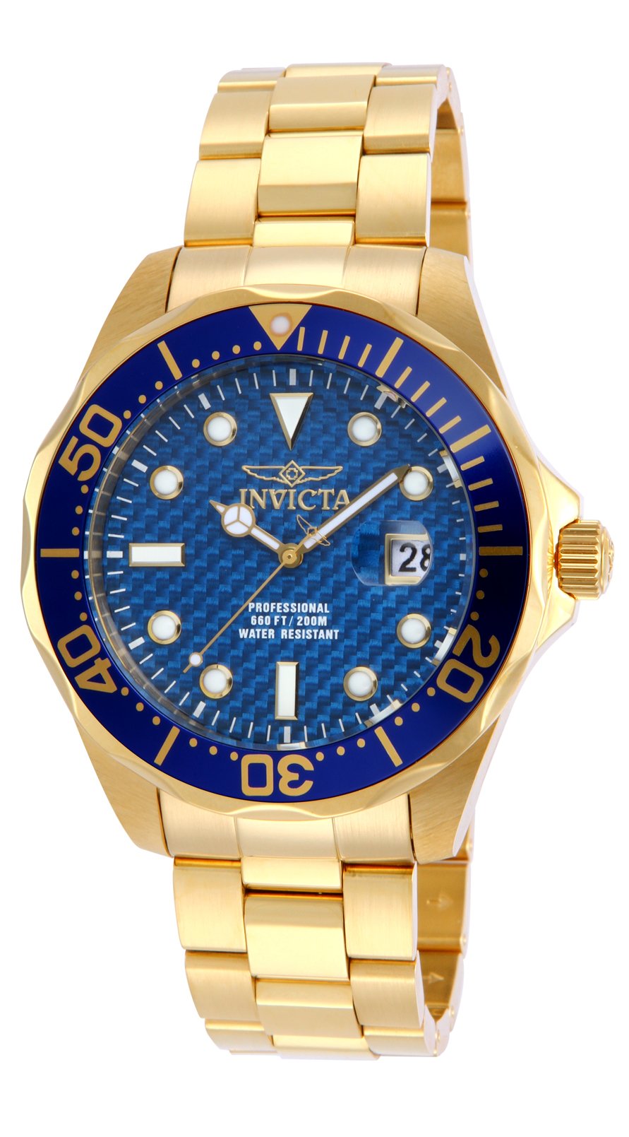 Invicta Pro Diver 14357 Men's Watch - Waterproof - Analogue - Quartz Movement - stainless steel with Blue dial - 47mm
