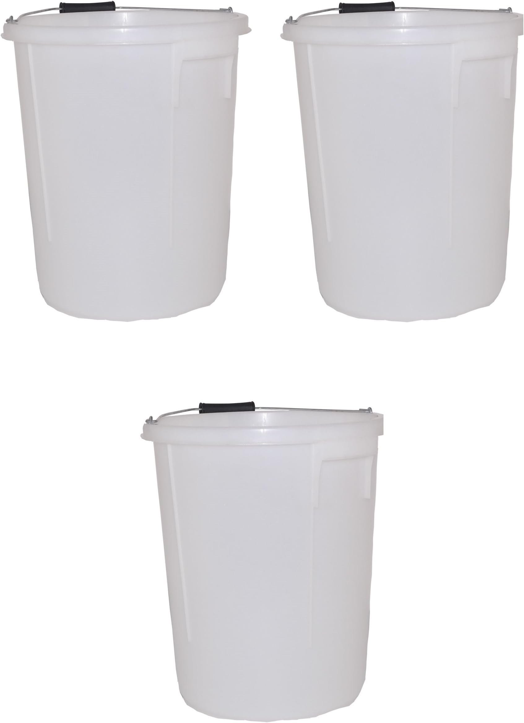 3X Faithfull 5 Gallon 25L Bucket - White
