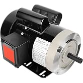 2HP Electric Motor 3450 RPM General Purpose Single Phase Motor 56C Frame 115V/230V 5/8" Shaft Diameter Rolled Steel Shell TEFC 60HZ