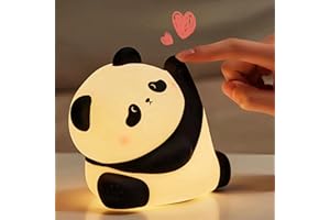 YR YRHH-PET Kungfu Pose Panda Night Light, LED Squishy Novelty Animal Cute Lamp, Food Grade Silicone Nightlight, 3 Level Dimmable, Light Up Panda Decor for Room College Dorm, Funny Gifts