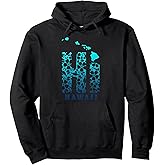 Hawaii HI Hawaiian Islands Map Surf Surfer Hilo Maui Pullover Hoodie