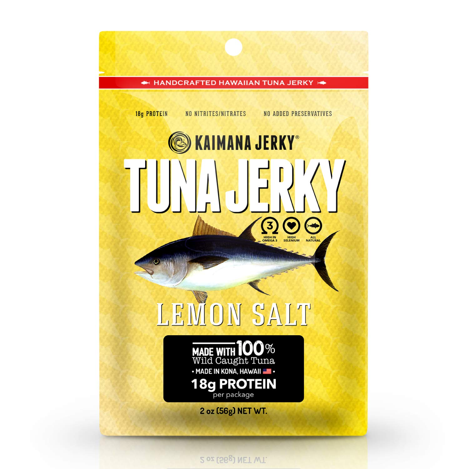 Kaimana WildCaught Ahi Tuna Jerky Lemon Salt Rich in Omega3s
