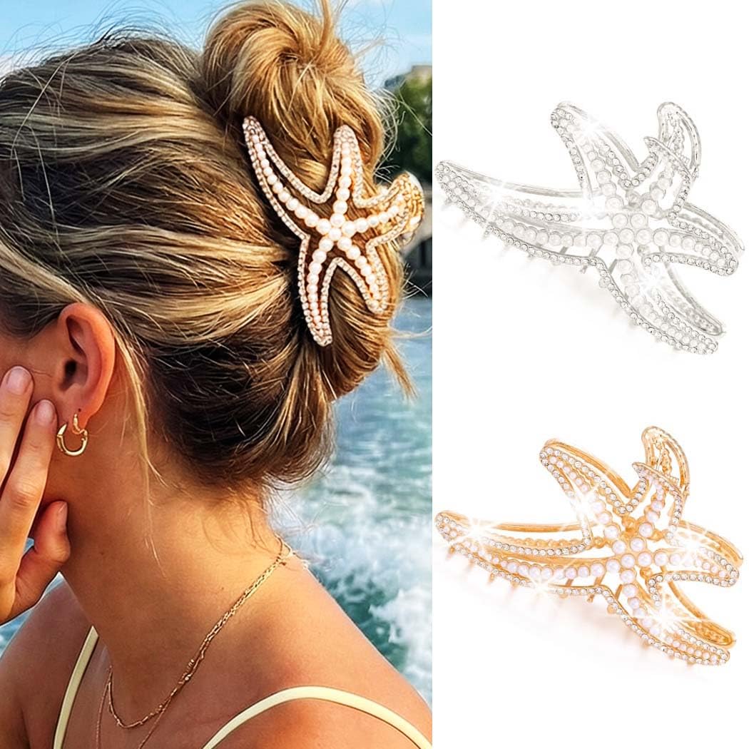 Reaky Starfish Claw Clip Beach Hair Clips Metal Hair Claw Clips Hair Accessories for Women