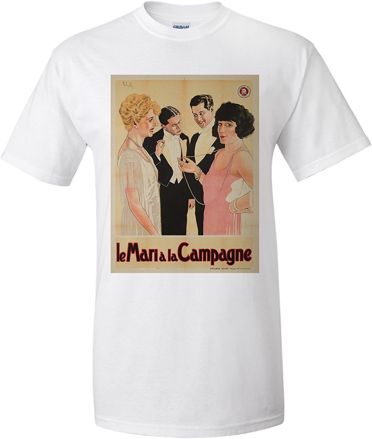 Le Mari a la Campagne Vintage Poster (artist: Roberty) France c. 1912 (Premium T-Shirt)