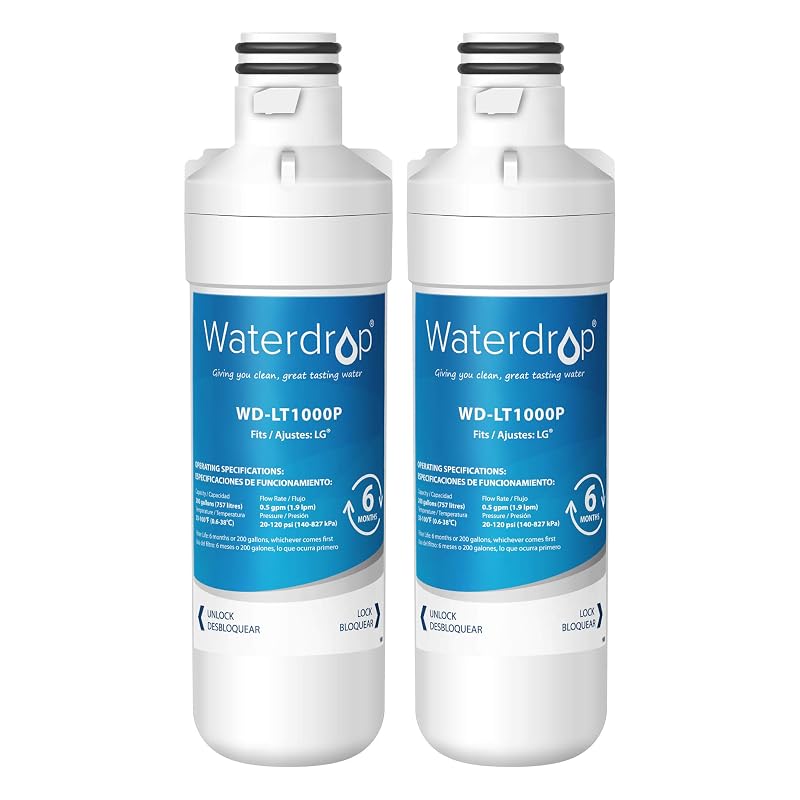 2 Pack Refrigerator water Filter Fits for LG LFXS26973S, LFXS28566D