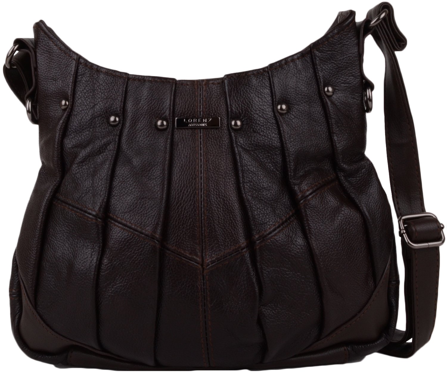 On Trend Ladies Leather Handbag Bag Latest Style - Black, Brown, Tan or Red (Brown), One Size