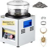 VEVOR Magnetic Tumbler 180 mm 2000 RPM KT-185 Jewelry Polisher Tumbler | For Grinding and Polishing Metals, Adjustable Direction and Time, Premium Polishing Barrel, with Magnetic Pins and Fuses