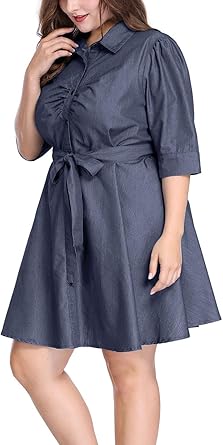 amazon plus size denim dresses