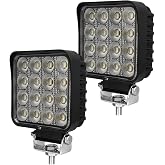 Lampzone 4.3'' 128W Work Lights for Truck, 12V/24V LED Flood Tractor Lights | 2 Pcs 12800LM LED Tractor Work Lights, IP67 Waterproof Led Flood Light forTruck Tractor Heavy Duty Equipment
