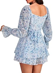 LYANER Women's Floral Print Off Shoulder Long