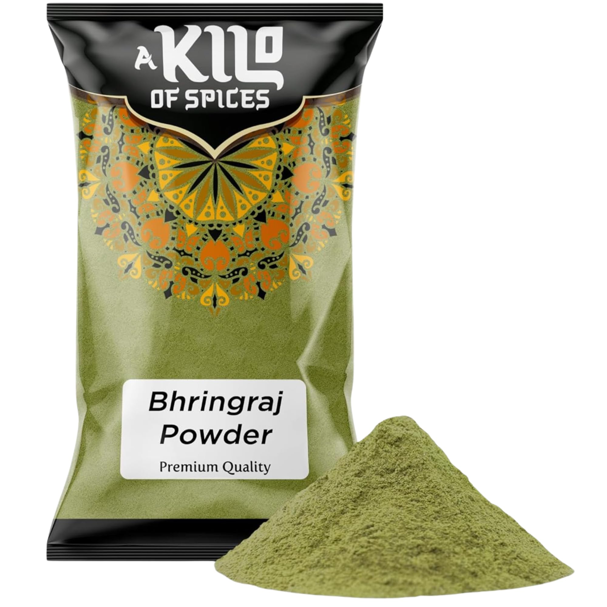 A Kilo of Spices | Bhringraj Powder 1 Kg | Eclipta Alba | False Daisy | Nourishes Scalp, Enhances Hair Growth, and Boosts Hair Shine | Helps Prevent Hair Loss