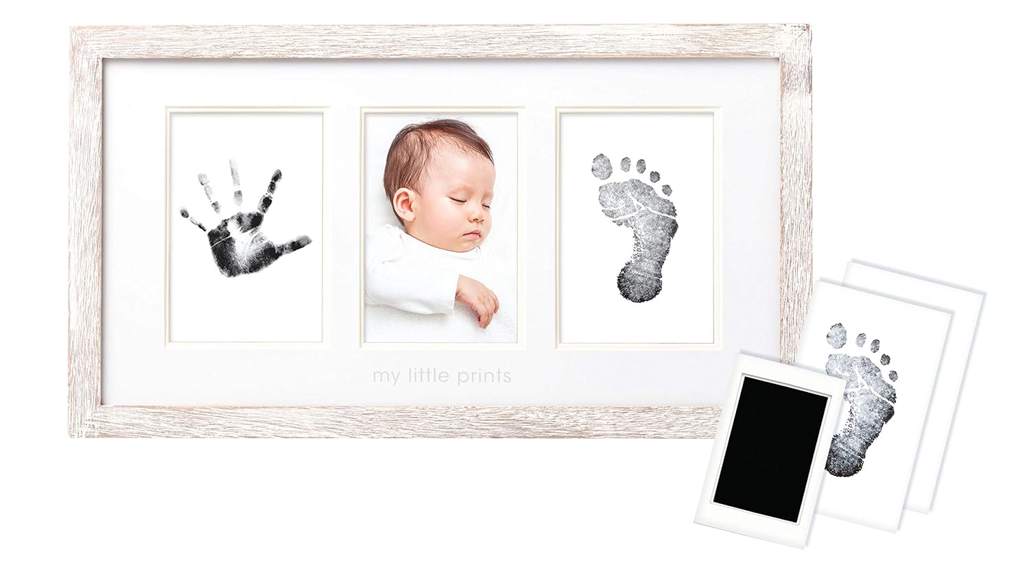 Pearhead My First Year Photo Moments Baby Keepsake Frame, Babyprints Rustic Frame, Gender Neutral Nursery Décor for Baby Girl or Baby Boy, Wood : Baby