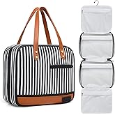 Bosidu Hanging Travel Toiletry Bag,Large Capacity Cosmetic Travel Toiletry Organizer for Women with 4 Compartments & 1 Sturdy Hook,Perfect for Travel/Daily Use/Christmas