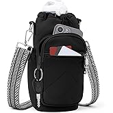 SYTRAH Water Bottle Carrier Bag with Strap, Water Bottle Purse with Phone Pocket 40oz for Walking Hiking