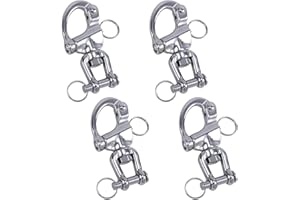 CHANGE MOORE 2/4/6 Pcs Marine Swivel Snap Shackles, 316 Stainless Steel Swivel Eye Snap Shackle Quick Release Carabine, Quick Release Clip for Sailing Rigging Shackles, Sailboat Spinnaker Halyard
