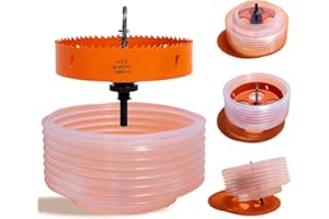 VIKITON 6.25 Hole Saw for Recessed Lights Can Lights, 6-1/4 Hole Saw Dust Bowl for Recessed Lighting 6 Inch, 6-1/4 Inch Hole Saw Dust Catcher with Bi-Metal Wood Drywall Hole Saw Cutter