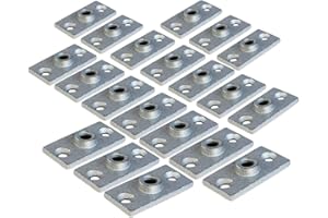 Highcraft PLTG38-20 Ceiling Flange; Hanger Plate for 3/8 in. Threaded Rod (Not Pipe), for DYI Plumbing and Industrial Decor, 1-3/8 W x 3-5/16 L, Galvanized Iron (Pack of 20)