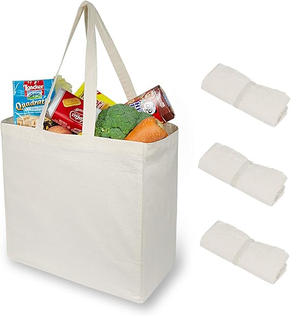TOPDesign 2 4 6 Pack Reusable Grocery Shopping totes, Foldable