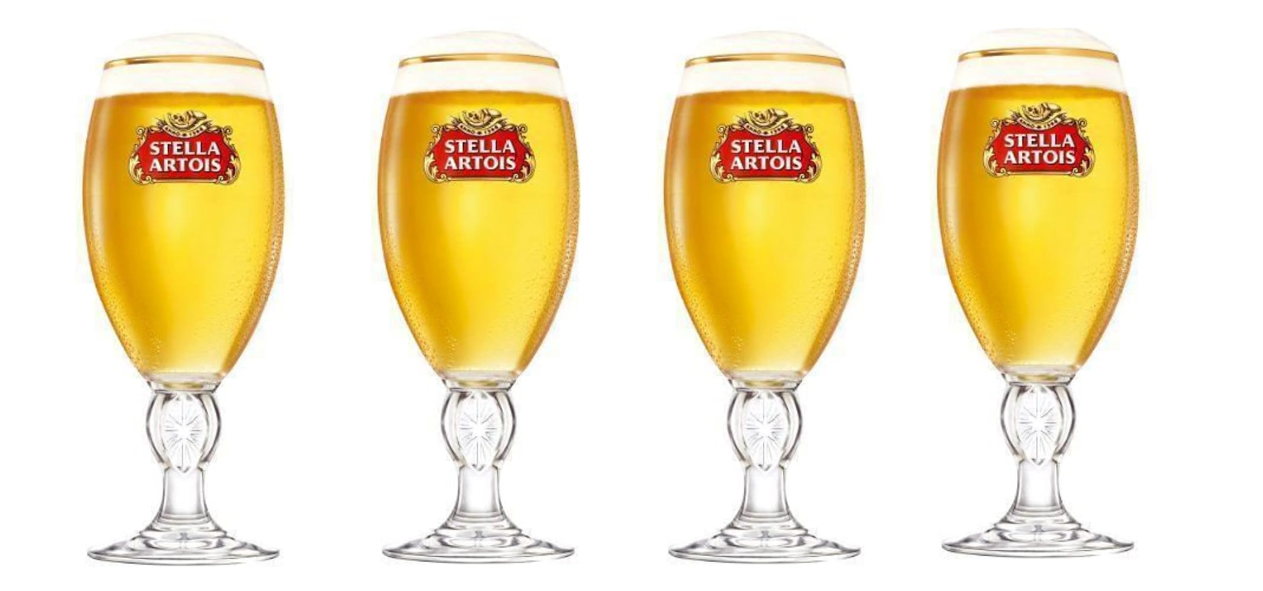 Stella Artois Belgian Chalice Set of 4 | 50cL Premium Beer Glasses for Perfect Pour