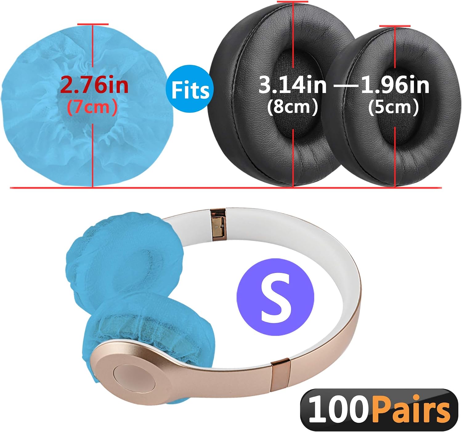 Geekria 100 works Disposable Headphones Ear Cover for On-Ear Headset Earcup, Stretchable Sanitary Ear Pads Cover - Image 3