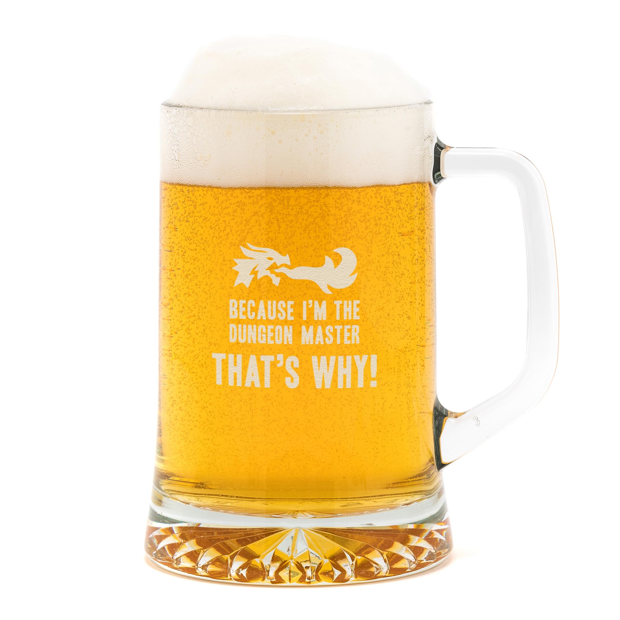 Because I'm The Dungeon Master That's Why!' Engraved Beer Glass Tankard