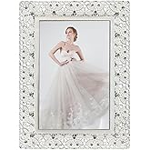 Essovee Vintage Picture Frames 4x6,Metal Frame with Floral Decoration HD Glass for Wedding Photos and Personal Portraits Unique Gift Idea,Wedding Valentine's/Mother's Day Gifts