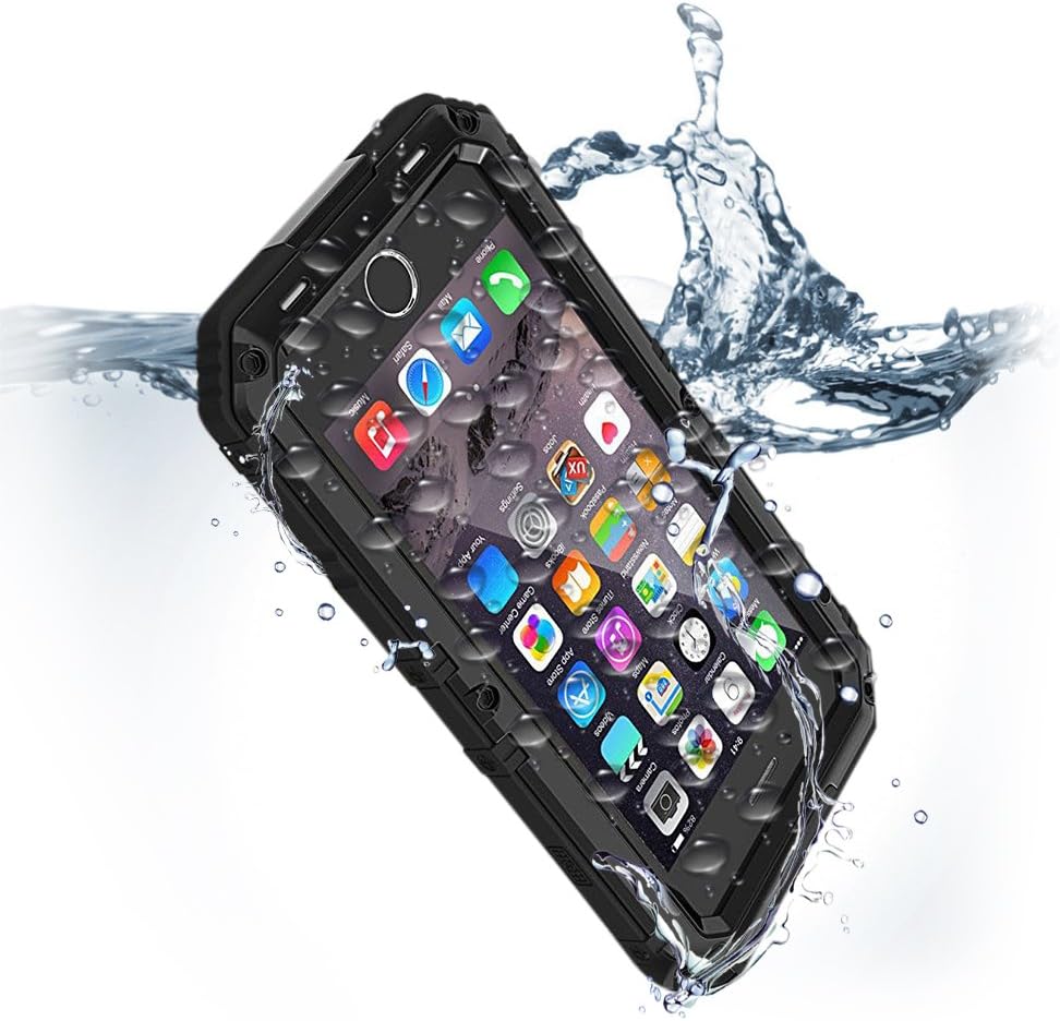 Compatible iPhone 6 Plus Waterproof Case with Built-in Screen Protector Heavy Duty Full Body Rugged Armor Hard Protection Cover Metal Military Grade Gear Bumper Drop Extreme Outdoor Sports Commuter