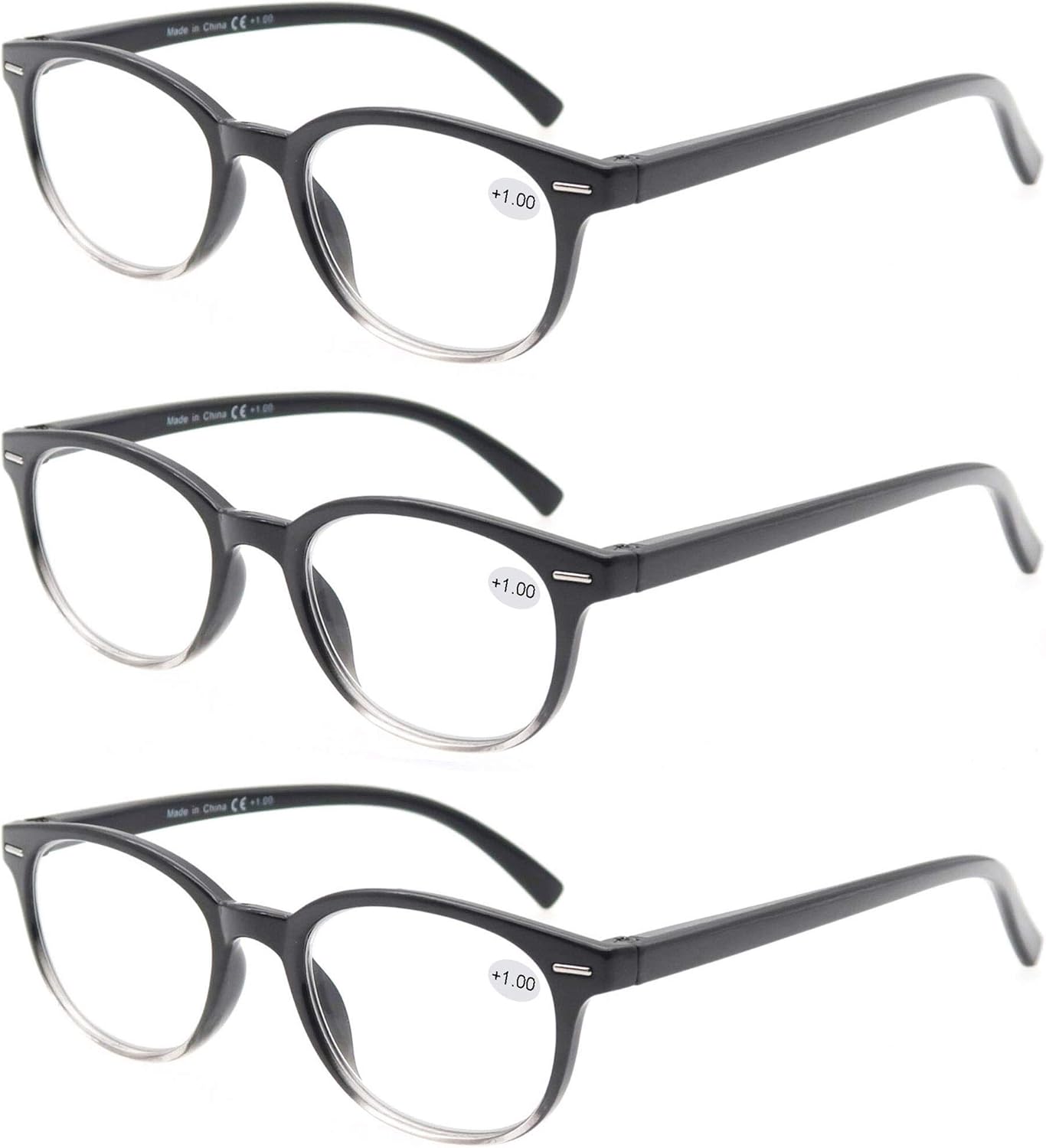 MODFANS Women Reading Glasses 2.0 3 Pair Stylish Ladies Readers with Comfort Spring Hinge Pattern Design for Fashion Women Reading Pouch Included