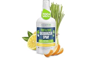 Rocket Pure Natural Foot & Shoe Deodorizer Spray - Foot Spray for Smelly Feet & Shoe Spray for Smelly Shoes - Removes, Controls & Prevents Odors - Made with Essential Oils - Made in USA (Lemon, 4oz)