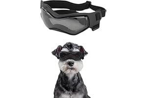 Kagoty Small Dog Goggles Small Breed, Small Dog Sunglasses UV Eye Protection for Medium Breed Dogs, Doggy Goggles Puppy Eyewear Glasses Pet Sunglasses, Black