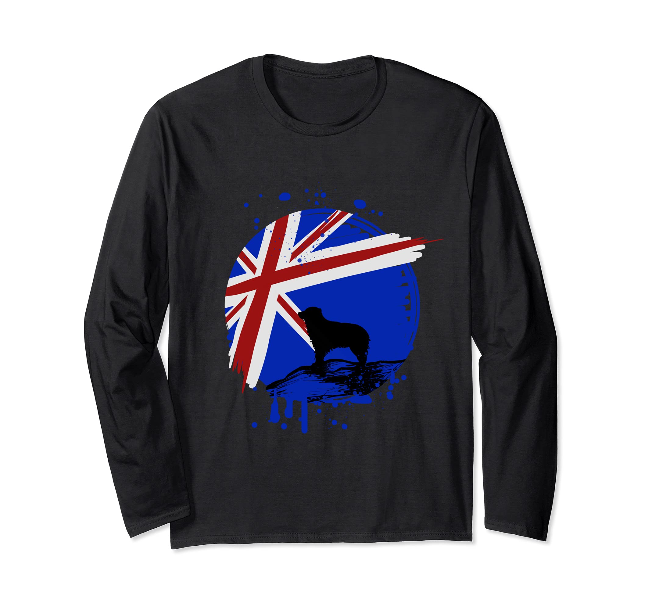 Australian Shepard Dog Flag Gift Long Sleeve T-Shirt