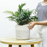 tenn well 20cm Plant Pot with Liner Cotton Indoor Planter Basket Black White view 6