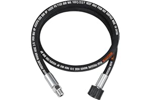 Kink Resistant Pressure Washer Whip Hose with Swivel, Ufixed Hose Reel Connector Hose for Pressure Washing, 4 FT (3/8 NPT Solid + M22 Female)