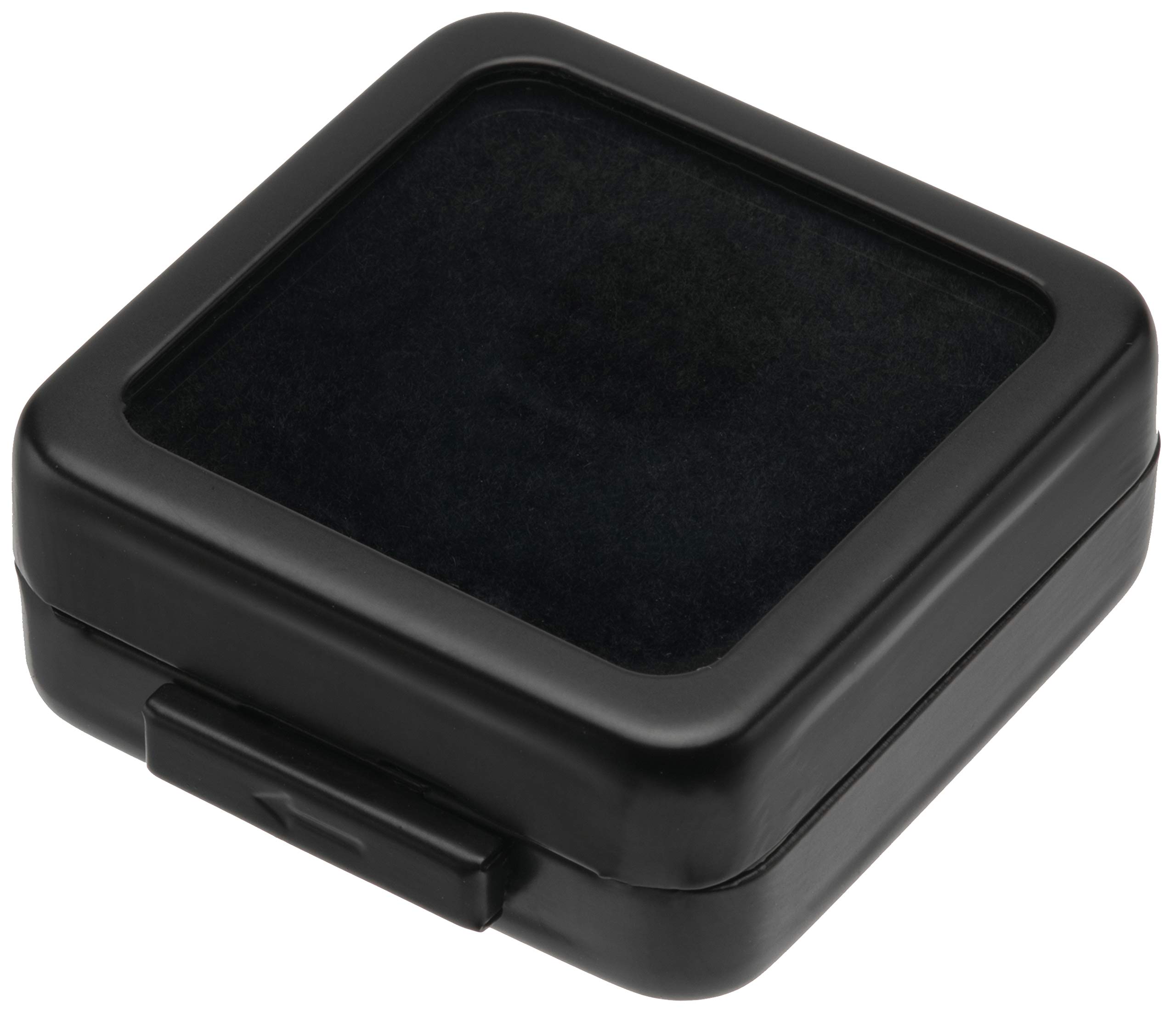 POKOFO Glass Top Loose Diamond or Gemstone Display Box Case Holder Show Container Metal (Black)