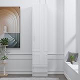 Reflect 1 Door High Gloss Wardrobe | White Melamine Finish | Storage view 4