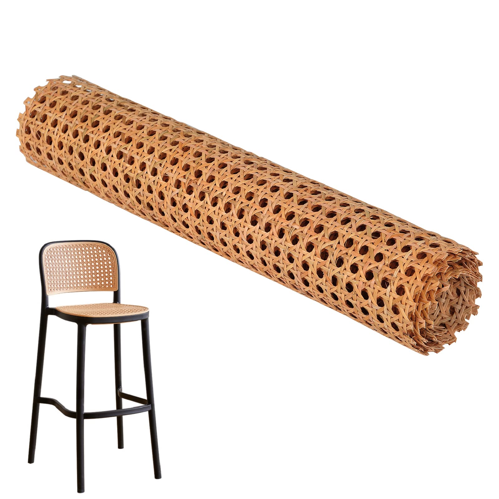 Caning Material, Rattan Pressed Cane Webbing Sheet, 100x50cm Plastic Rattan Cane Webbing Woven Cane Roll for Furniture, Chair, Cabinet