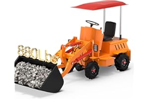 Electric Mini Skid Steer Loader Arczorix Tractor Front Wheel Loader with Wide Bucket Compatible with Various Attachments, Load Capacity 880Lbs 60V 76Ah Lead Acid Battery