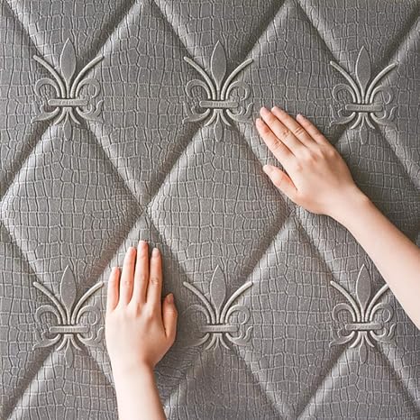 Amazon Com Jxboos Tv Background Wall 3d Wall Sticker Self Adhesive Home 3d Wall Panels Soundproof Wallpaper Decorative 3d Pe Foam Sheet Silver 60x60cm 24x24inch Home Kitchen