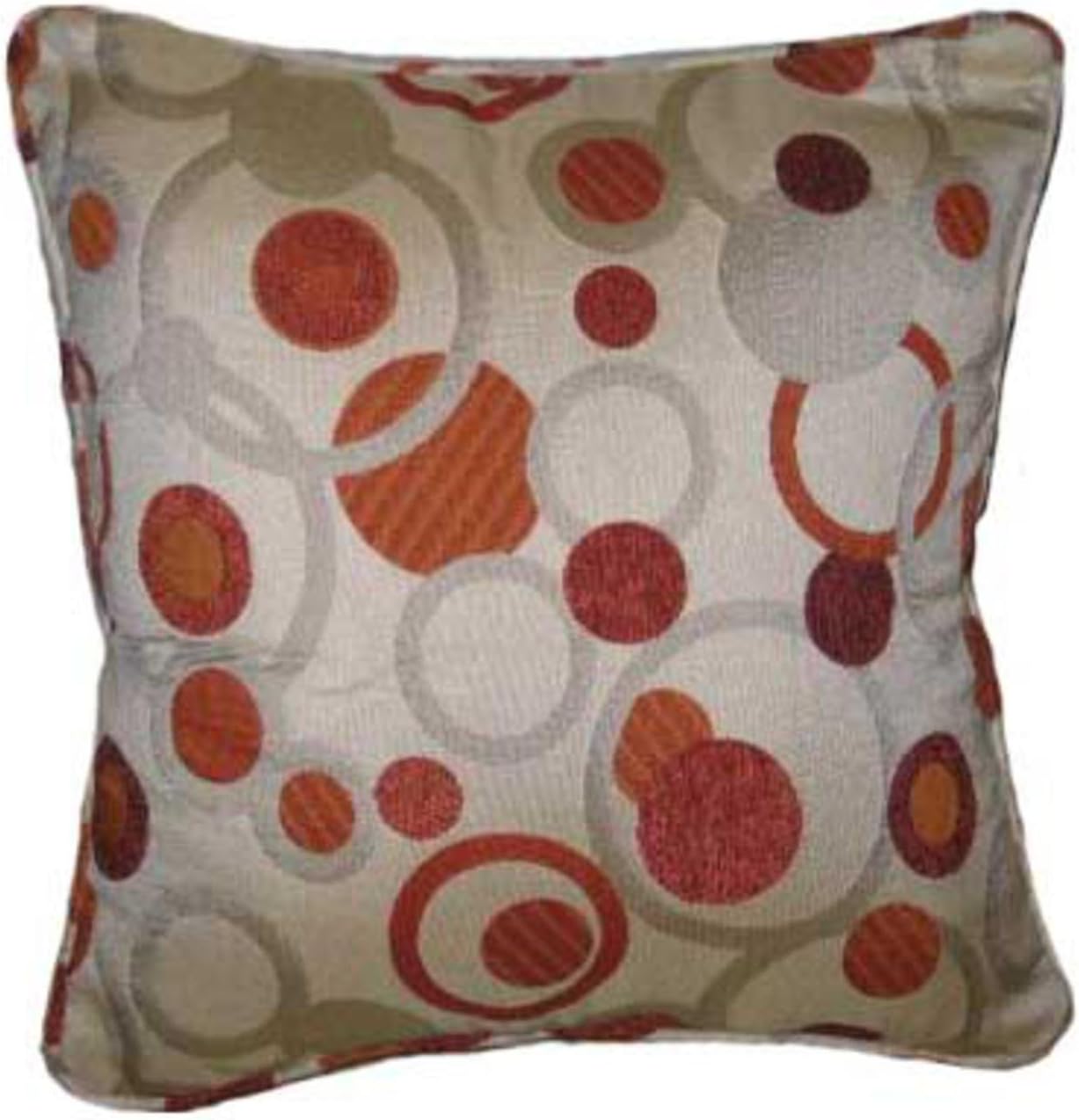 24x24 Orange Burgundy Crazy Circles Chenille