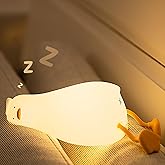BemeedLigt Lying Flat Duck Night Light, Cute Silicone Duck Lamp, LED Nursery Nightlight, Dimmable Bedside Touch Lamp, Rechargeable Light Up Duck for Breastfeeding Toddler White, LADK001WH