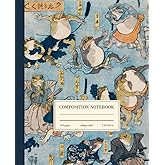 Composition Notebook College Ruled: Japanese Samurai Frogs Vintage Illustration | Cute Goblincore Aesthetic Journal For Schoo