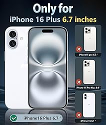 FNTCASE for iPhone 16 Plus Case: Clear Case