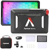Aputure MC Pro RGBWW On Camera Video Light,5W High Brightness 1585Lux@0.5m | CCT 2000K-10000K,Magnetic Attraction,IP65,Support APP/DMX/RDM1,Built In Battery for Vlog,Photography,Videographer