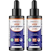 Vitamatic 2-Pack Melatonin 20mg Liquid Drops - 2 fl oz (59 ml) Each - Natural Berry Flavor - Non-GMO, Vegetarian Supplement for Adults